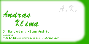 andras klima business card